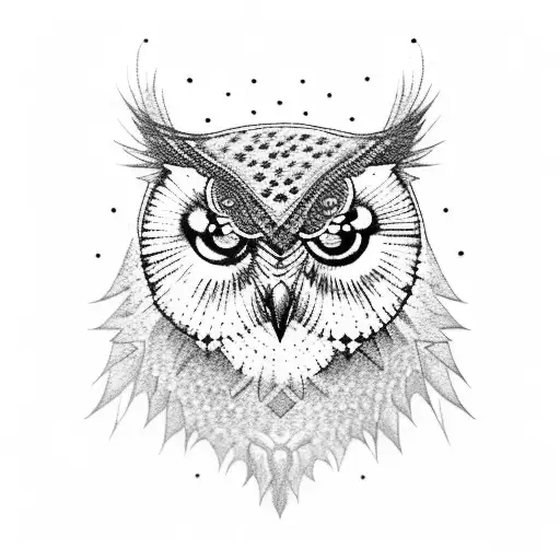 owl and wolf tattoo design idea