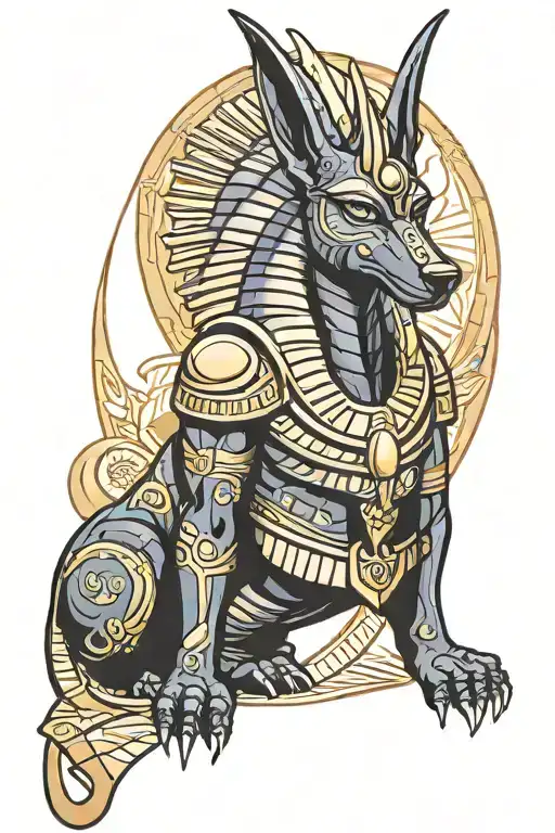 Egyptian god Anubis tattoo design idea