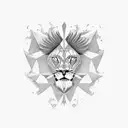 half lion half eagle tattoo design idea