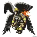 archangel firefighter  tattoo design idea