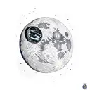 Big Astronaut sitting in the moon tattoo design idea