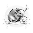 rat paws scratching at scars, surrounded by mint leaves tattoo design idea