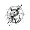 rat paws scratching at scars, surrounded by mint leaves tattoo design idea