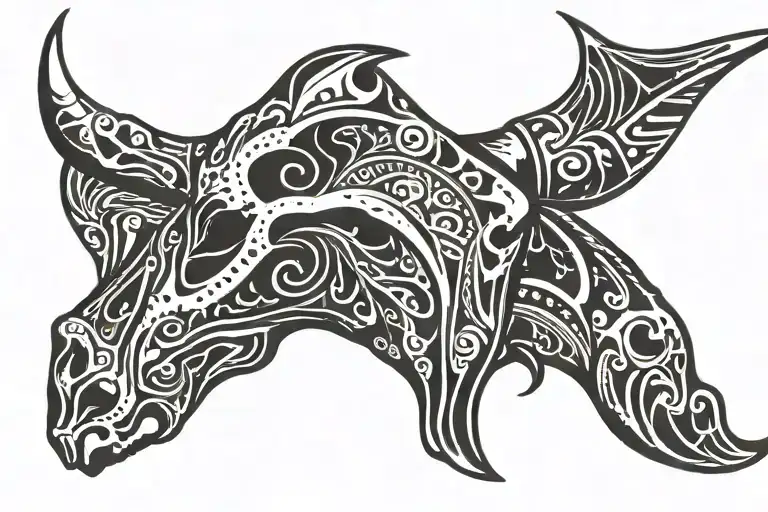Cow skull tattoo design idea
