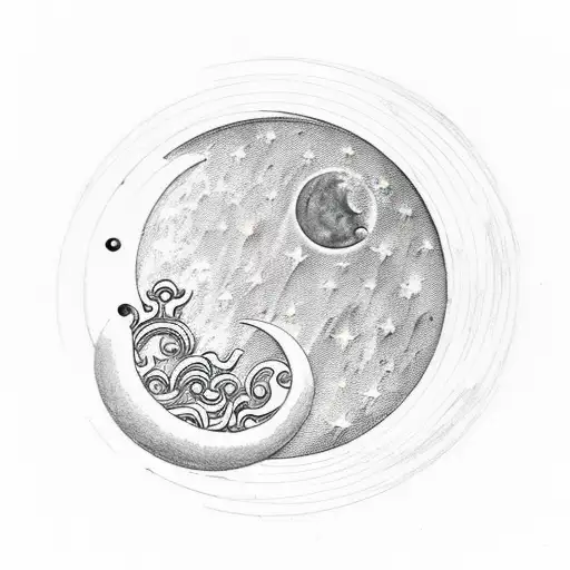 1. A moonlit silhouette of a favorite animal within the crescent moon. 2. A moon and key, symbolizing unlocking mysterie tattoo design idea