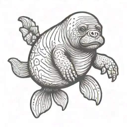 manatee Stephen hawking  tattoo design idea
