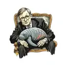 manatee Stephen hawking thinking tattoo design idea