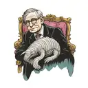 manatee Stephen hawking thinking tattoo design idea