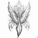 realism, wing, shadows, fallen feathers, pocket watch tattoo design idea