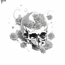 metallica with skulls and flowers tattoo design idea
