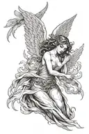 Angel Being fall tattoo design idea