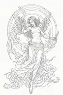 Angel Being Falling tattoo design idea