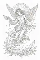 Angel Being Falling tattoo design idea