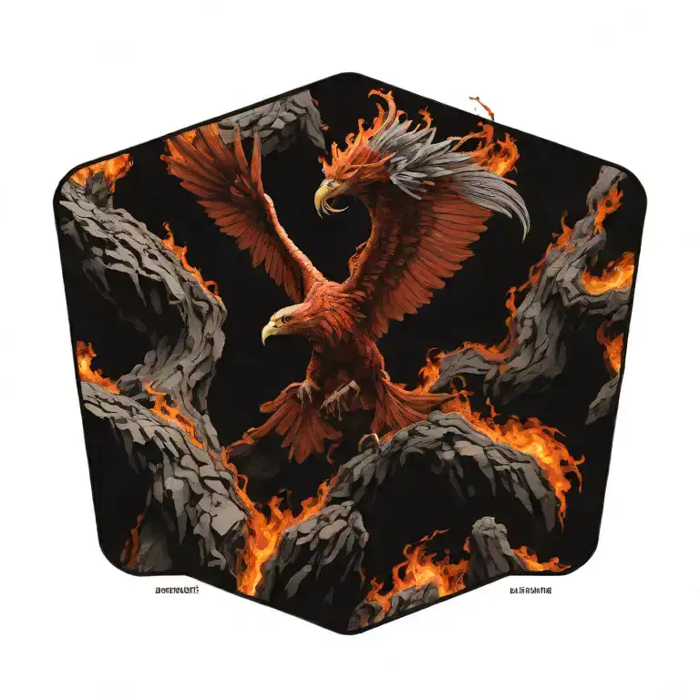 phenix volcan riviere de lave tattoo design idea