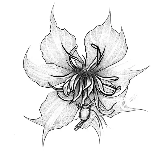 spider lily and snake tattoo design idea