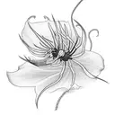 spider lily and snake tattoo design idea