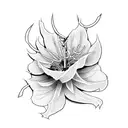 spider lily and snake tattoo design idea