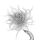spider lily and snake tattoo design idea