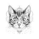 Cat with volcano tattoo design idea