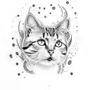 Cat with volcano tattoo design idea