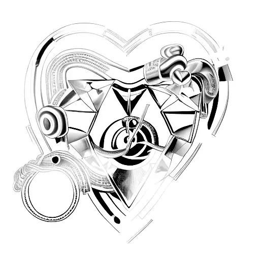 chrome heart tattoo design idea