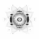 This combines elements of vibration by, music, energy, soul, and karma into a cohesive-visually appealing composition tattoo design idea