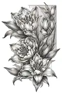 tulip and lily tattoo design idea