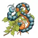 blueberry, carrot, and shrimp tattoo design idea