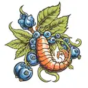 blueberry, carrot, and shrimp tattoo design idea
