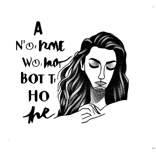 A tattoo of the lyrics from the Hozier song, Work Song: "No grave can keep my body down, I'll crawl home to her" tattoo design idea