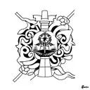 A unique tattoo featuring a windmill and flowers merging together in a surreal way tattoo design idea