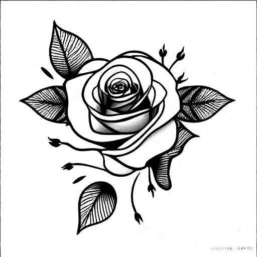 yellow roses with forget-me-nots, butterflies and hearts tattoo design idea