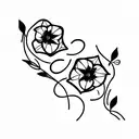 yellow roses with forget-me-nots, butterflies and hearts tattoo design idea