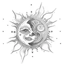 Sun and Moon tattoo design idea