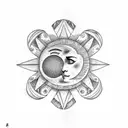 Sun and Moon tattoo design idea