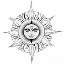 Sun and Moon tattoo design idea