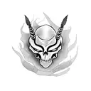 caveira com cobra e folhas  tattoo design idea