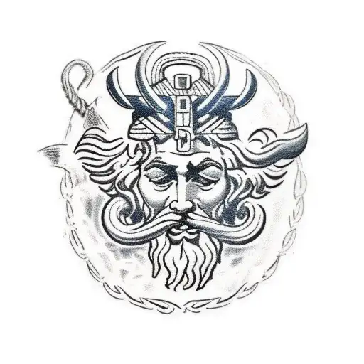 zeus y poseidon tattoo design idea