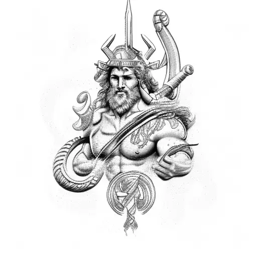 zeus y poseidon tattoo design idea