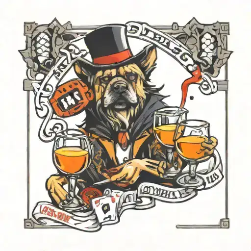 we drink, we gamble, we are sick dogs tattoo design idea