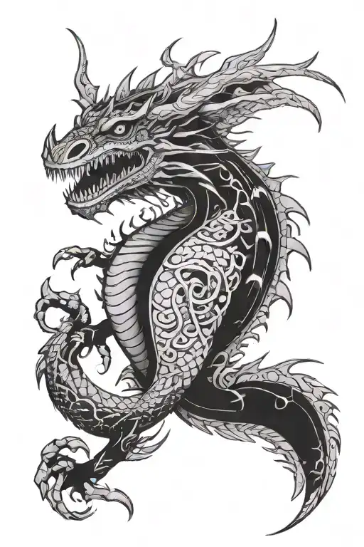 caraxes from house of the dragón tattoo design idea