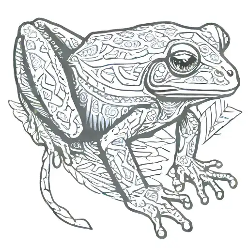 egyptian frog tattoo design idea