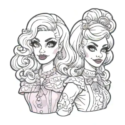 Trixie and Katya tattoo design idea