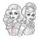 Trixie and Katya tattoo design idea