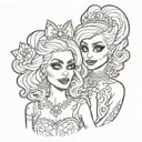 Trixie and Katya tattoo design idea