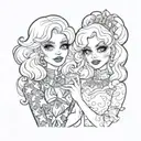 Trixie and Katya tattoo design idea
