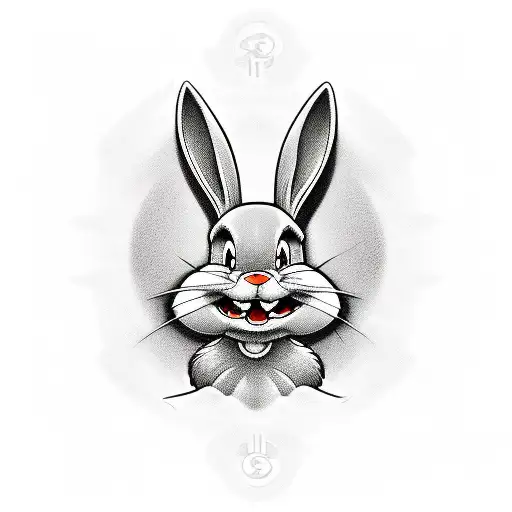 Bugs Bunny, money, dollars, gun, pistol, FHD tattoo design idea
