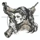 sniper girl tattoo design idea