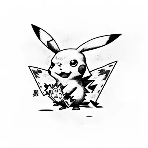 Pikachu x TWD tattoo design idea