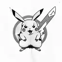 Pikachu x TWD tattoo design idea